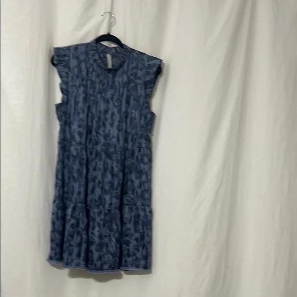 Anthropologie Navy Patterned Mini Dress - Picture 1 of 9